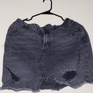 Black Denim Mini Skirt